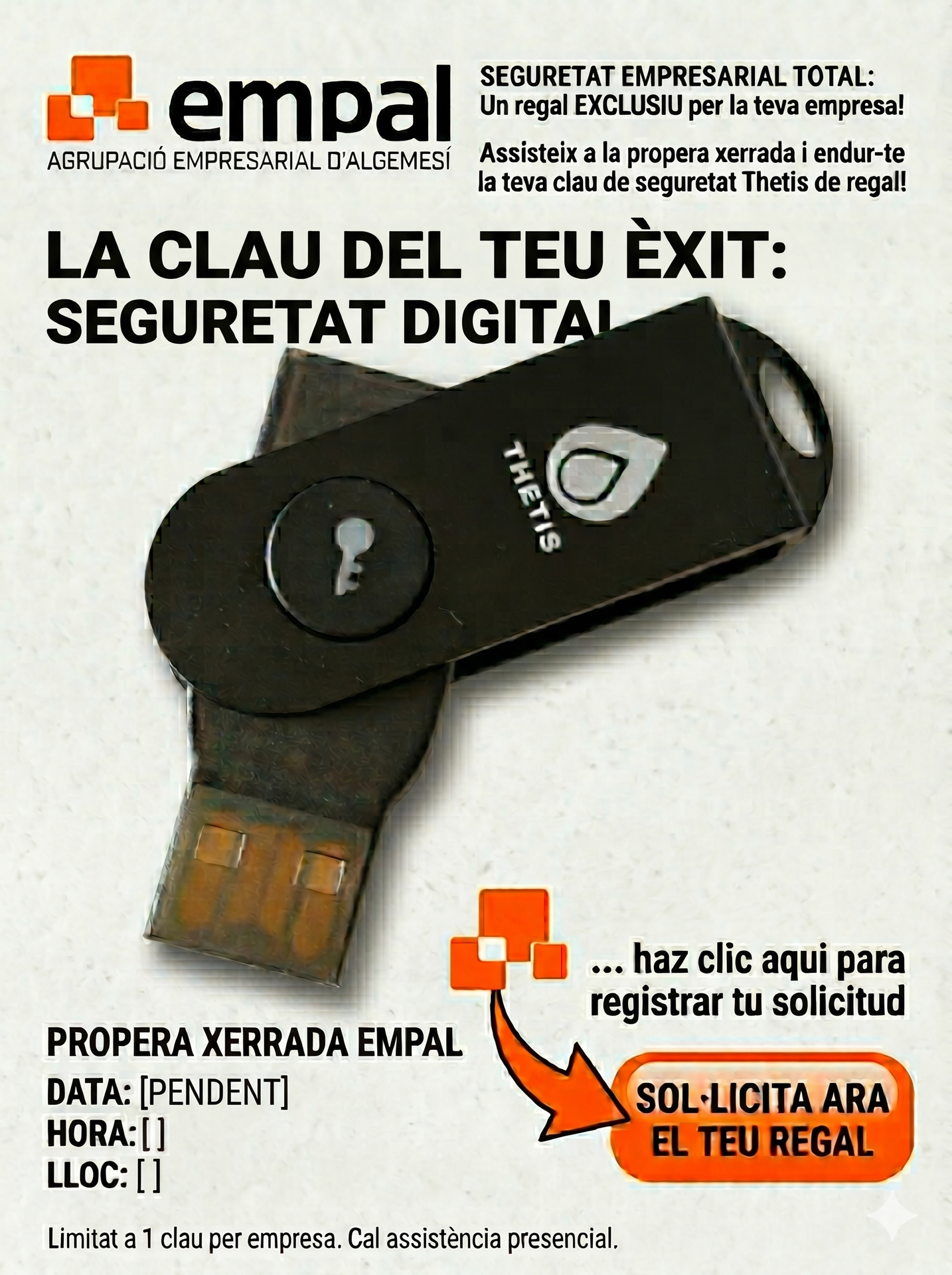 Promoción asistencia a la charla EMPAL sobre seguridad en el correo. 